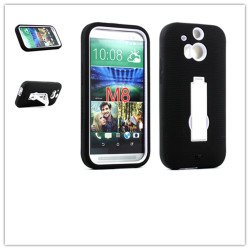 HTC One M8 Armor Hybrid Case with Stand (Black White)